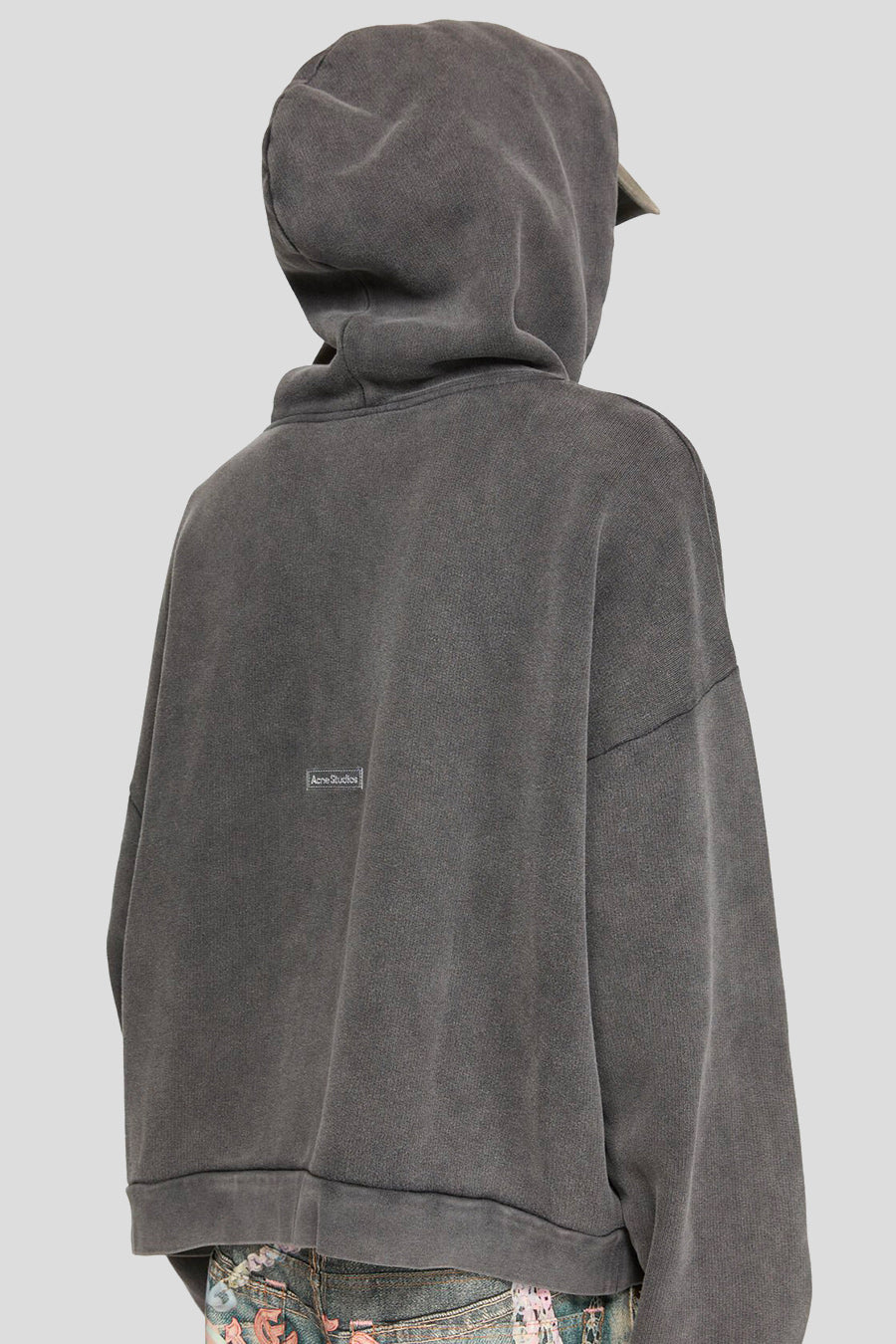 HOODIE LOGO PATCH NOIR DÉLAVÉ - Image 3