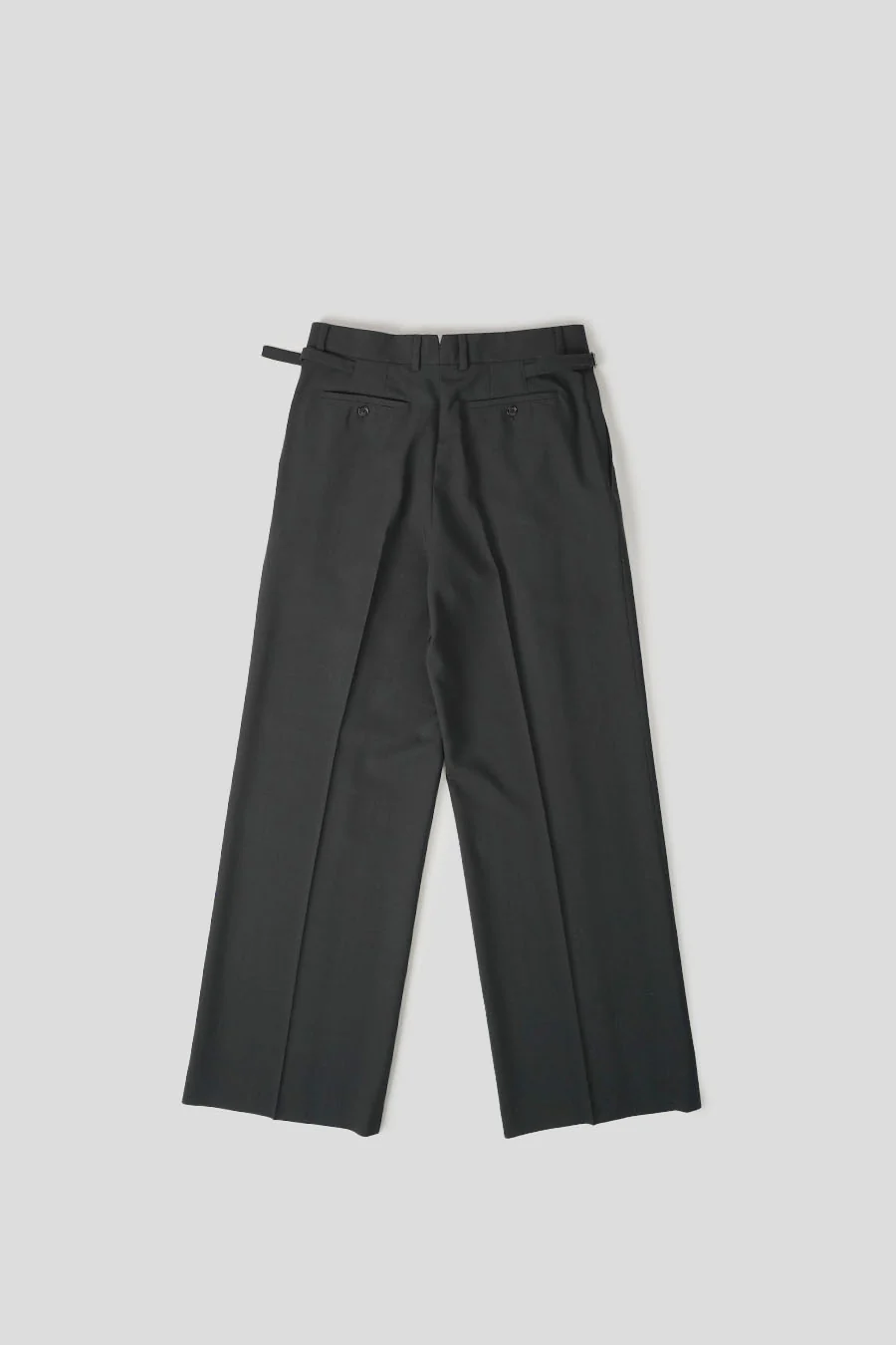 PANTALON LARGE EN LAINE AVEC PATTES DE SERRAGES ANTHRACITE - Image 3