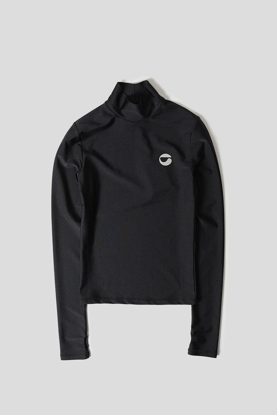 TOP MOULANT MANCHES LONGUES A COL HAUT NOIR