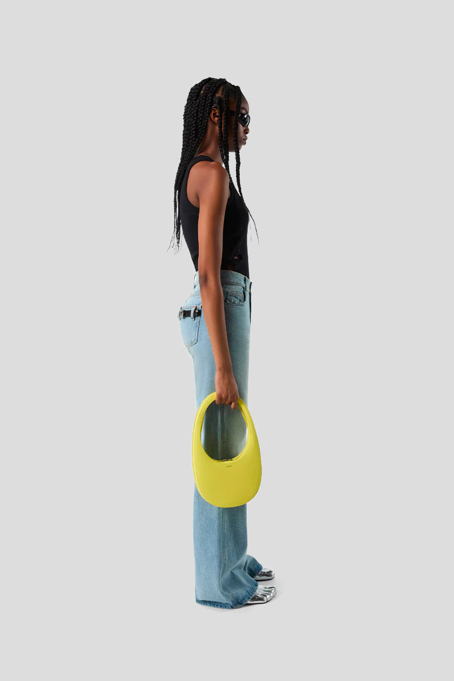 PANTALON EN DENIM À JAMBES LARGES BLEU DÉLAVÉ - Image 3