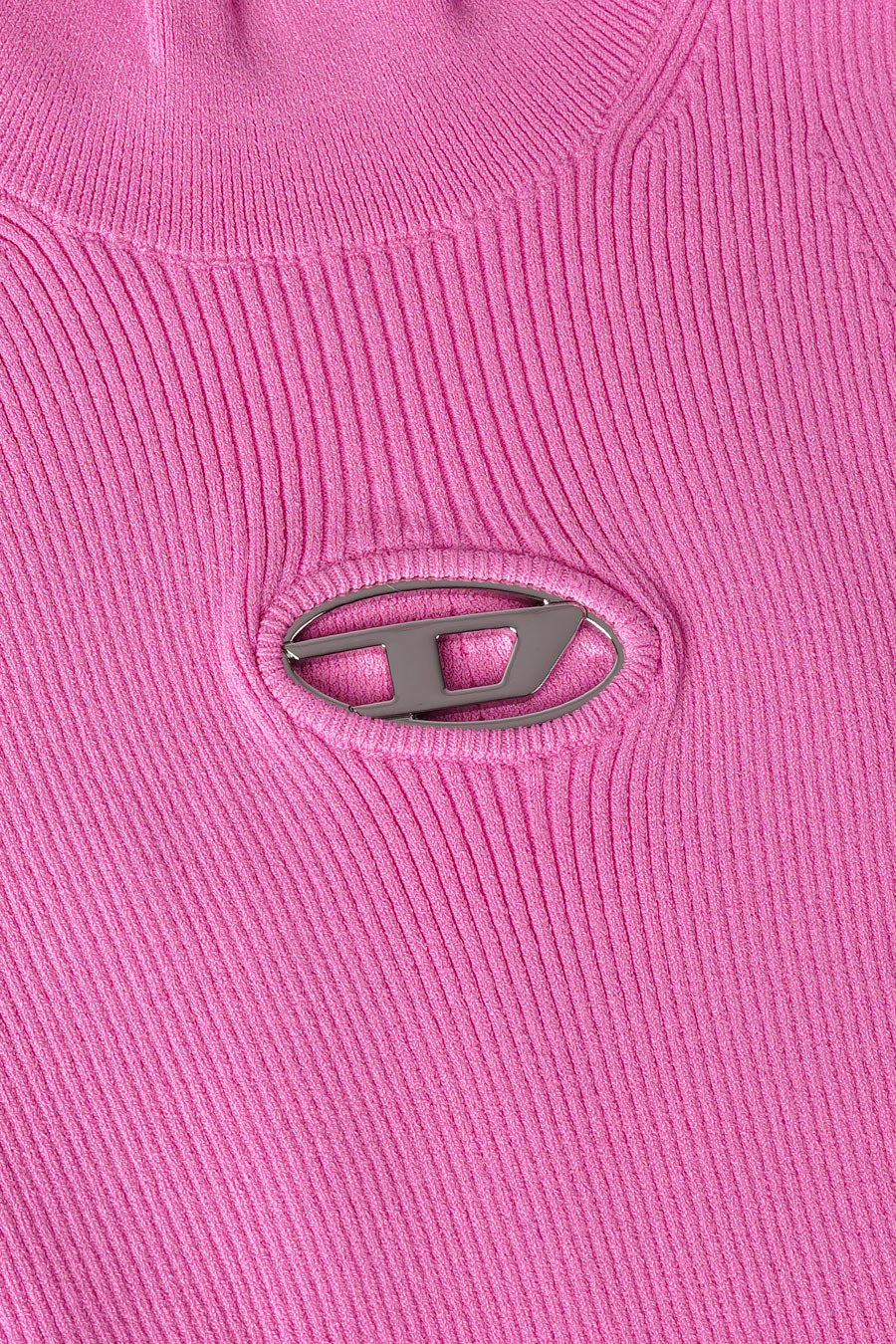 ROBE COURTE À COL ROULÉ EN MAILLE ROSE - Image 2