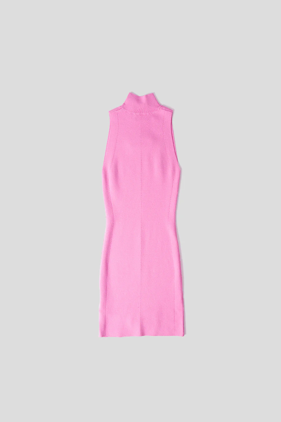 ROBE COURTE À COL ROULÉ EN MAILLE ROSE - Image 3