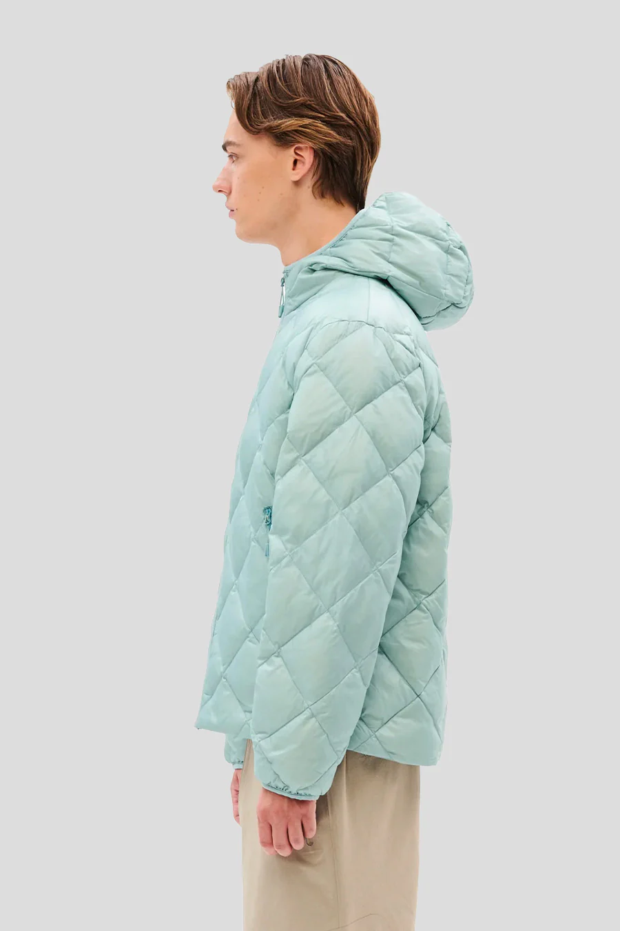 VESTE À CAPUCHE EN DUVET TURQUOISE - Image 4