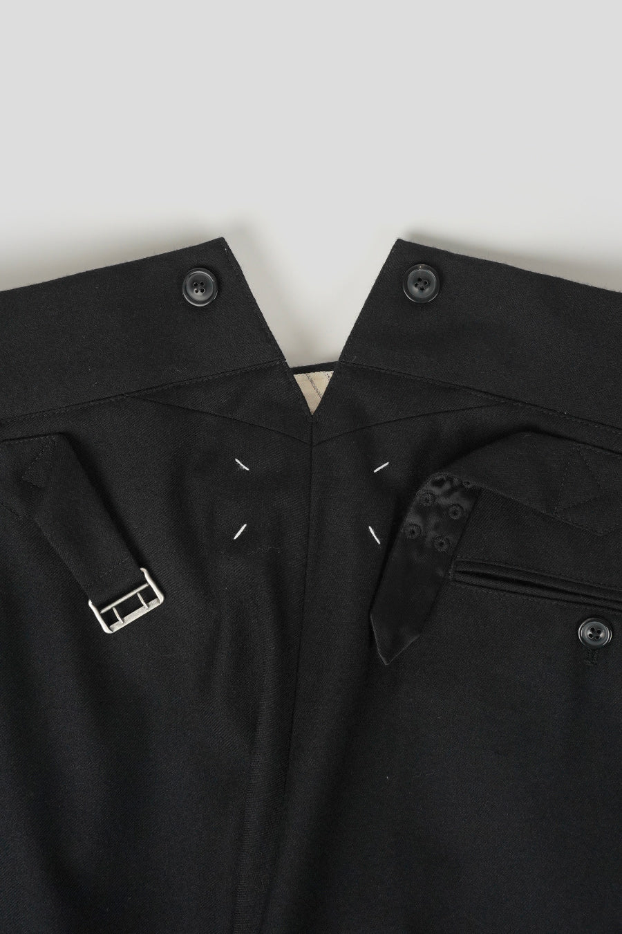 PANTALON EN LAINE BARATHEA NOIR - Image 3