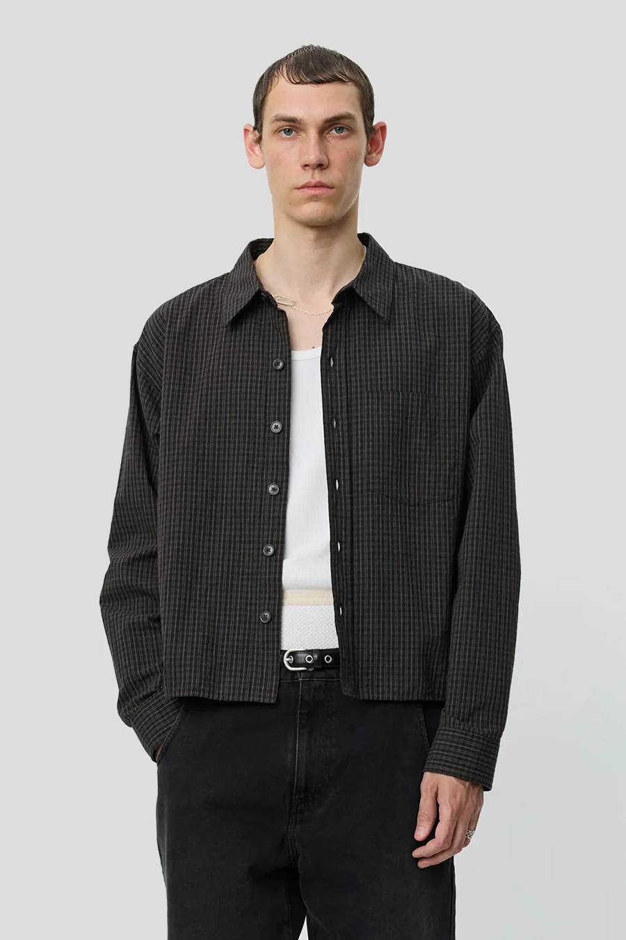 CHEMISE PRIORITY GRIS FONCÉ
