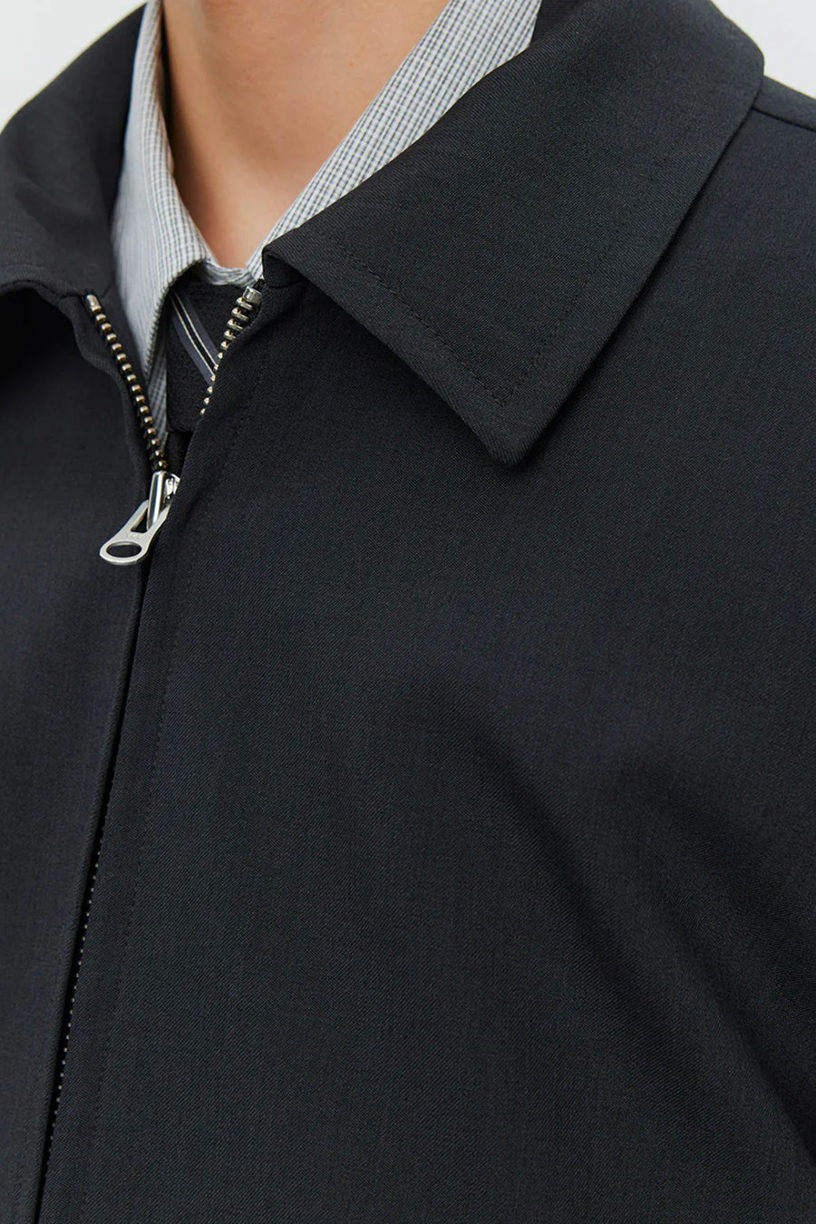 VESTE MAIL EN LAINE GRIS FONCÉ - Image 2