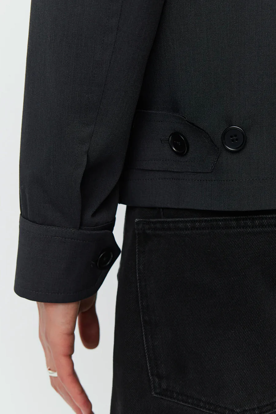 VESTE MAIL EN LAINE GRIS FONCÉ - Image 4