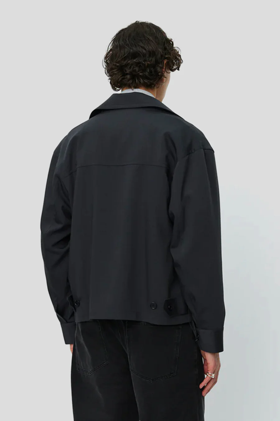 VESTE MAIL EN LAINE GRIS FONCÉ - Image 5