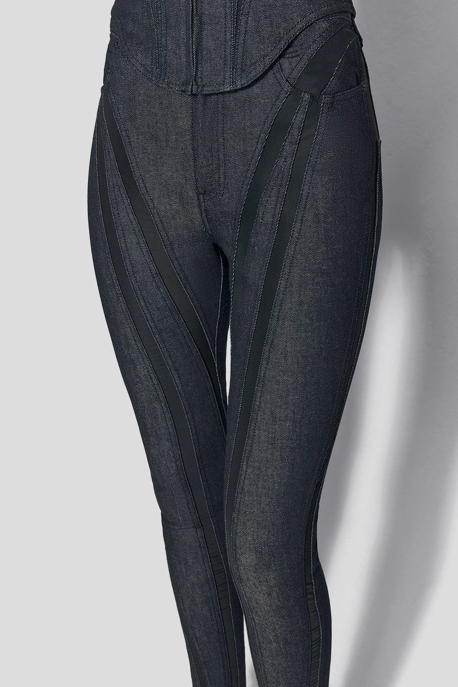 JEAN MESH RAW DENIM SKINNY NOIR - Image 2