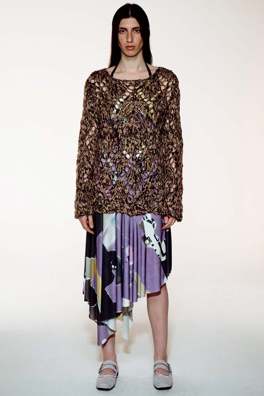 PULL-OVER POINTELLE ARGYLE MARRON - Image 2