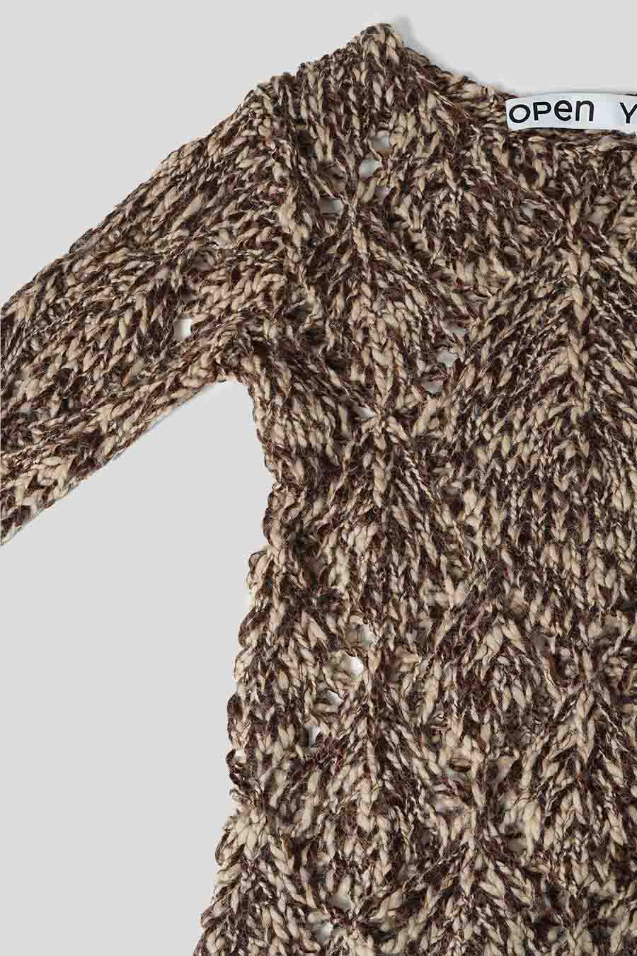 PULL-OVER POINTELLE ARGYLE MARRON - Image 3