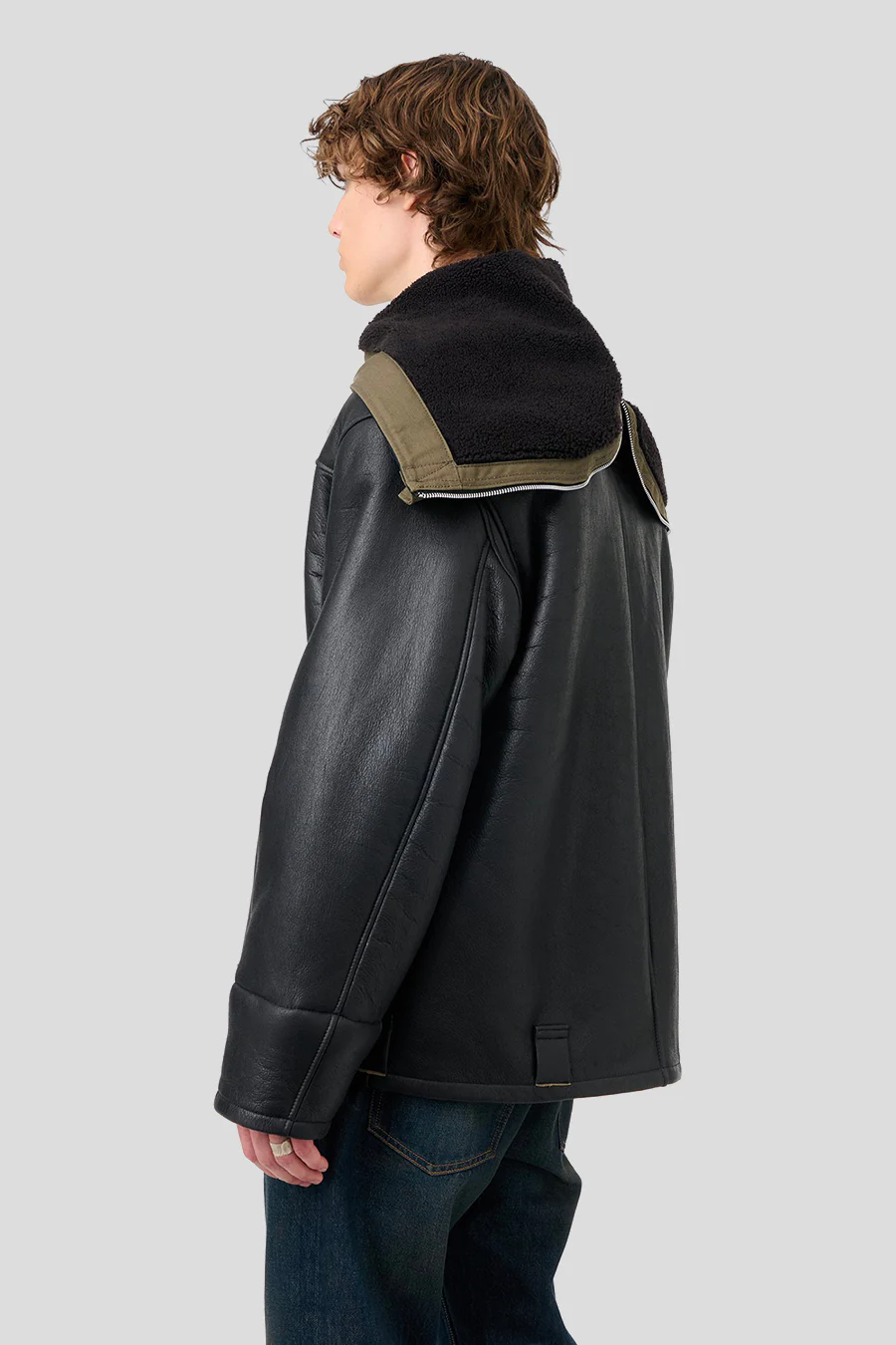 VESTE EN CUIR BLIZZARD NOIRE - Image 5