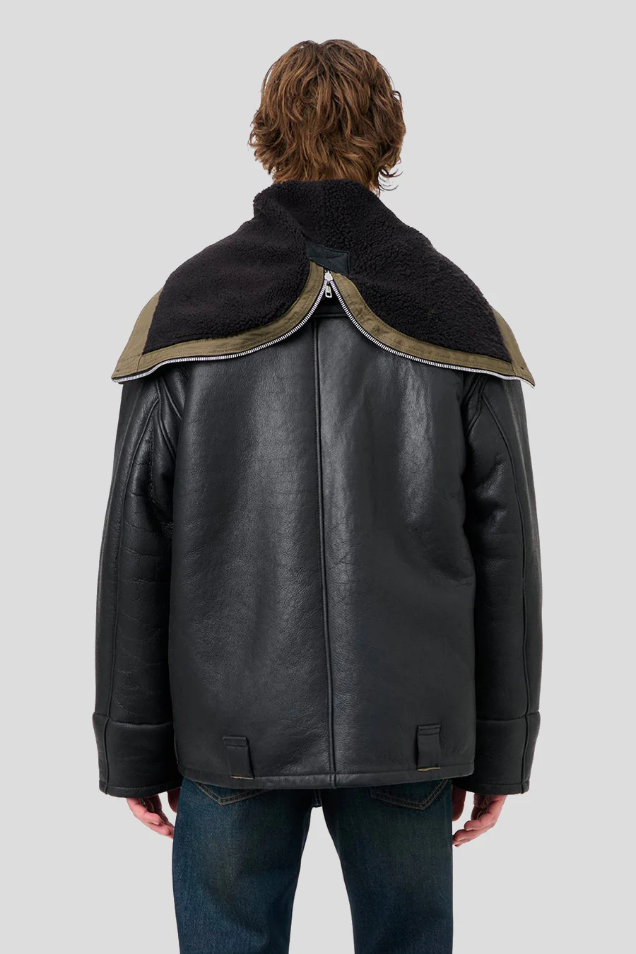 VESTE EN CUIR BLIZZARD NOIRE - Image 6