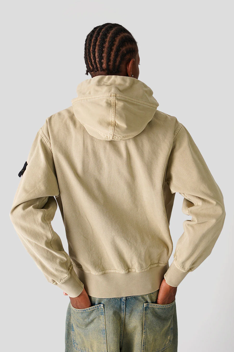 HOODIE ZIPPÉ ORGANIC PANAMA COTTON 'OLD' EFFECT DÉSERT - Image 3