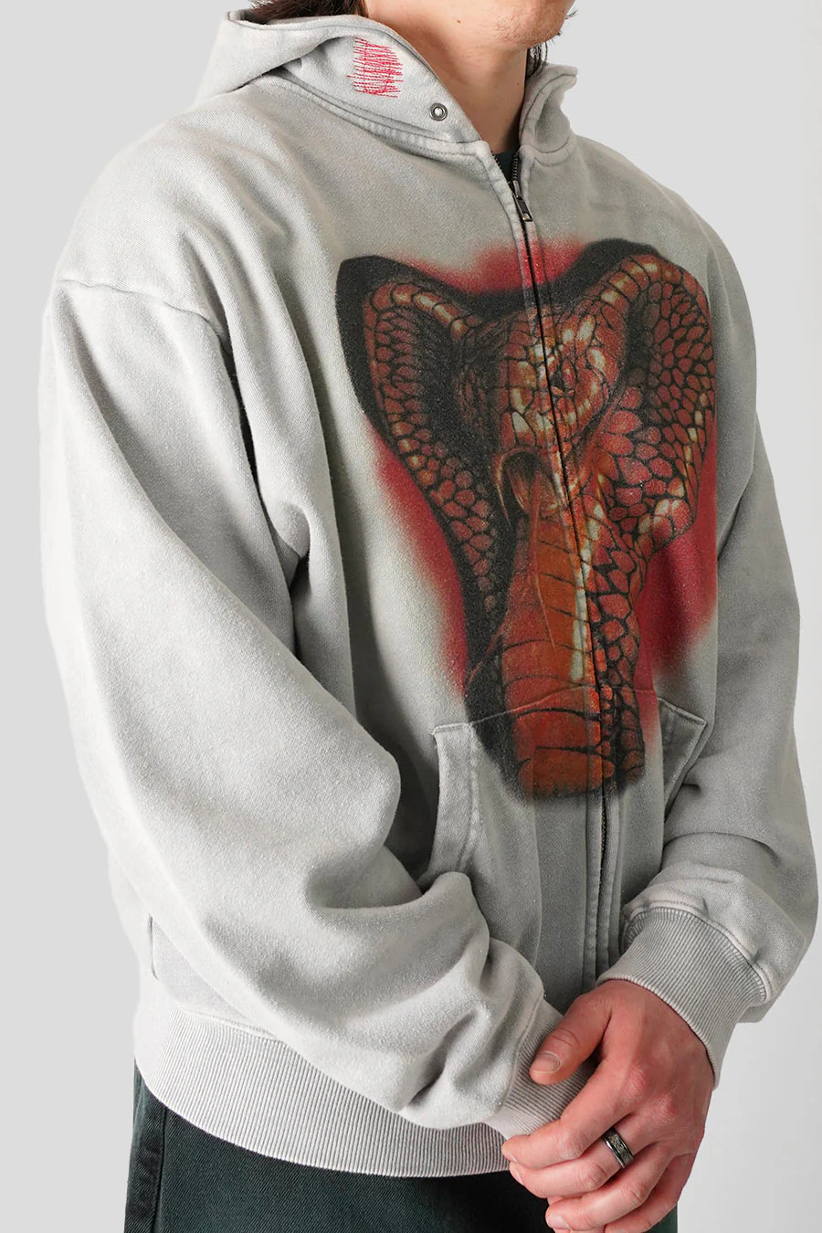 HOODIE ZIPPÉ KOBRA GRIS - Image 3